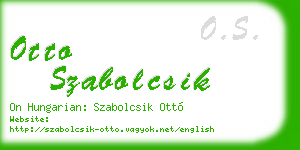 otto szabolcsik business card